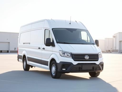 Clean white cargo van available for rent