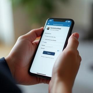 Customer using smartphone to book rental